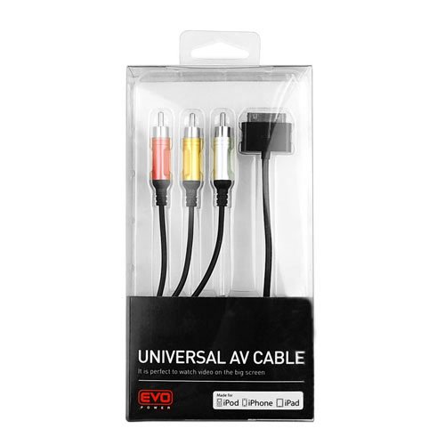 EVOPower Composite Audio / Video AV TV RCA Cable For iPad iPhone - Click Image to Close